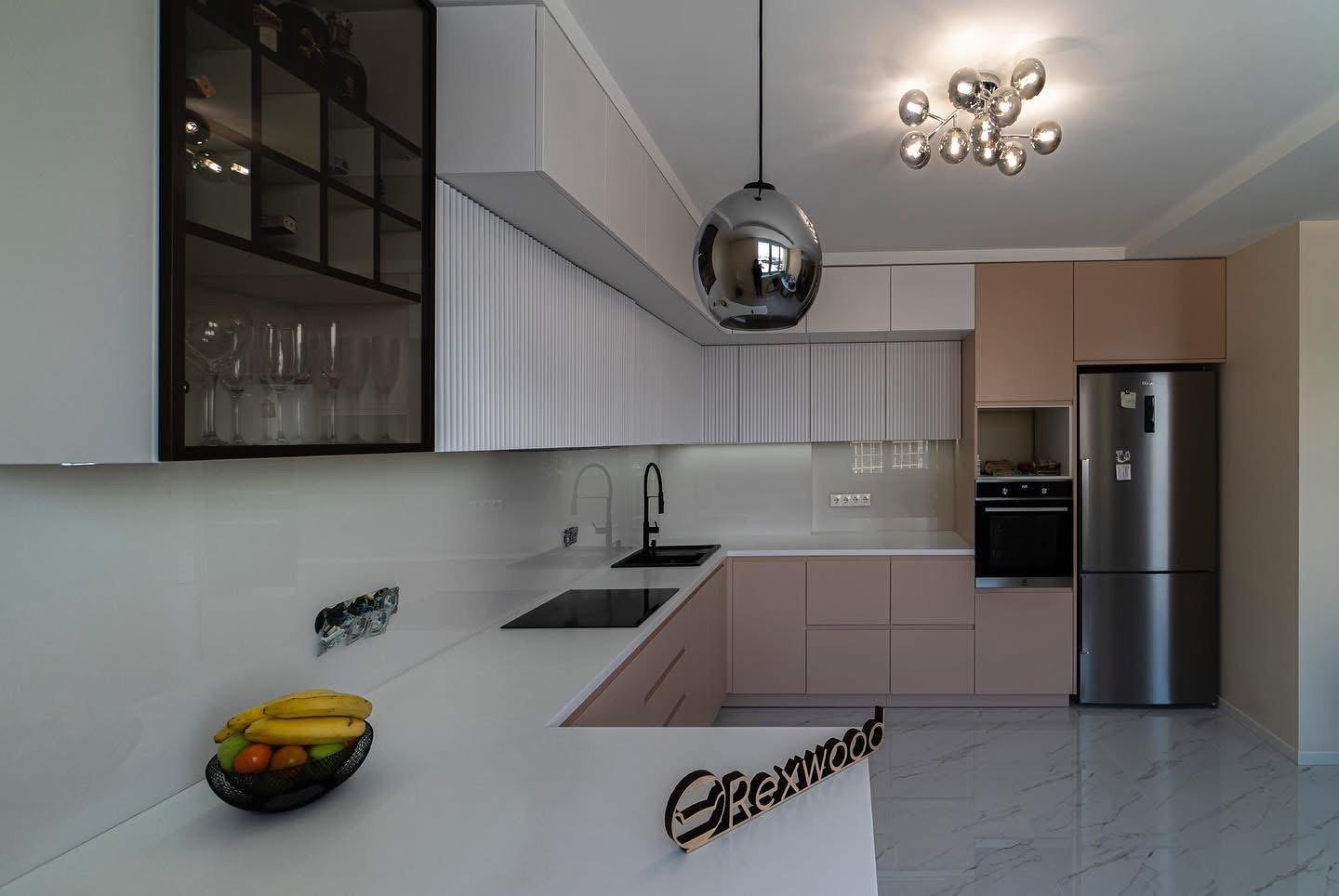 Blush U-Shaped Kitchen — 3