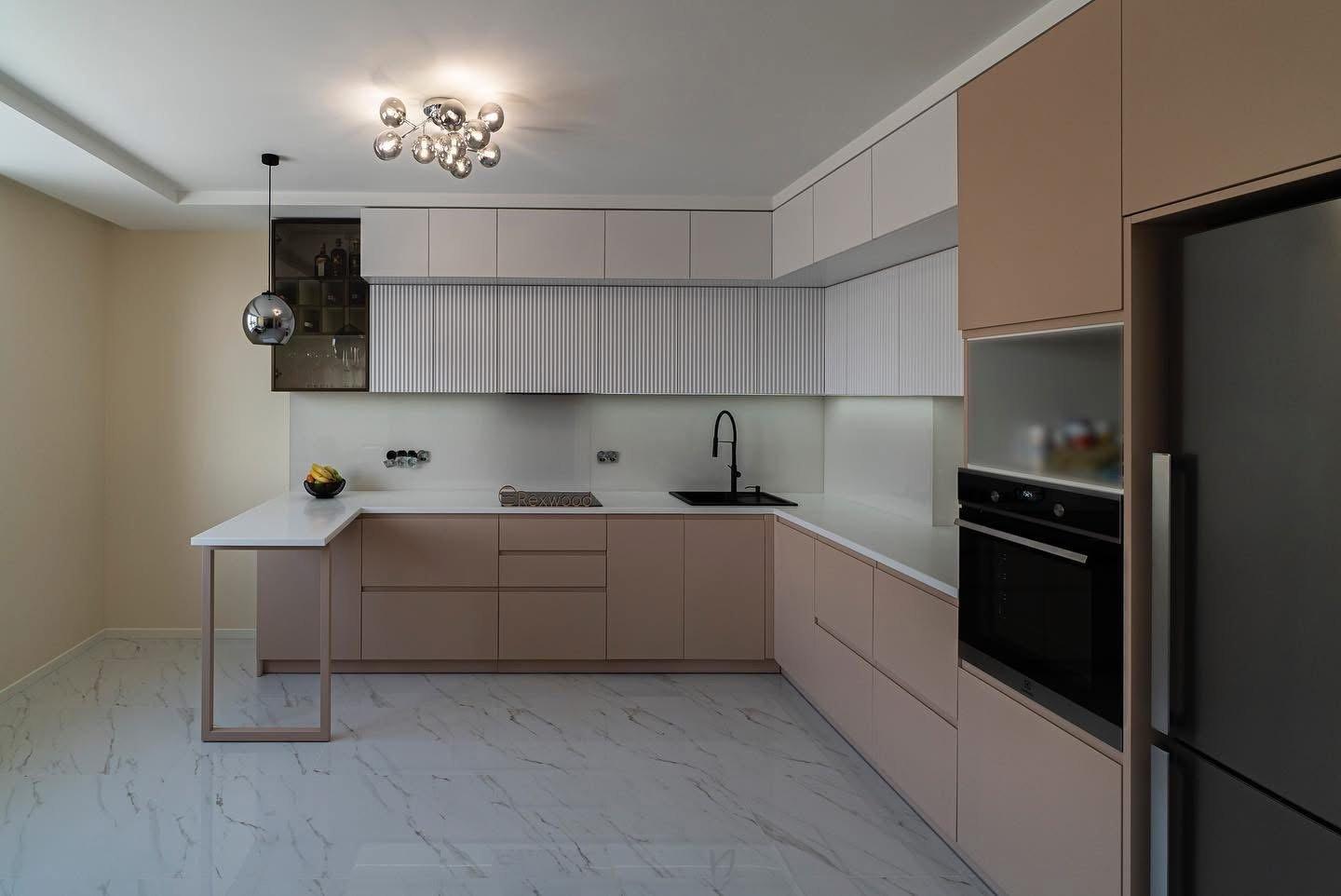 Blush U-Shaped Kitchen — 4