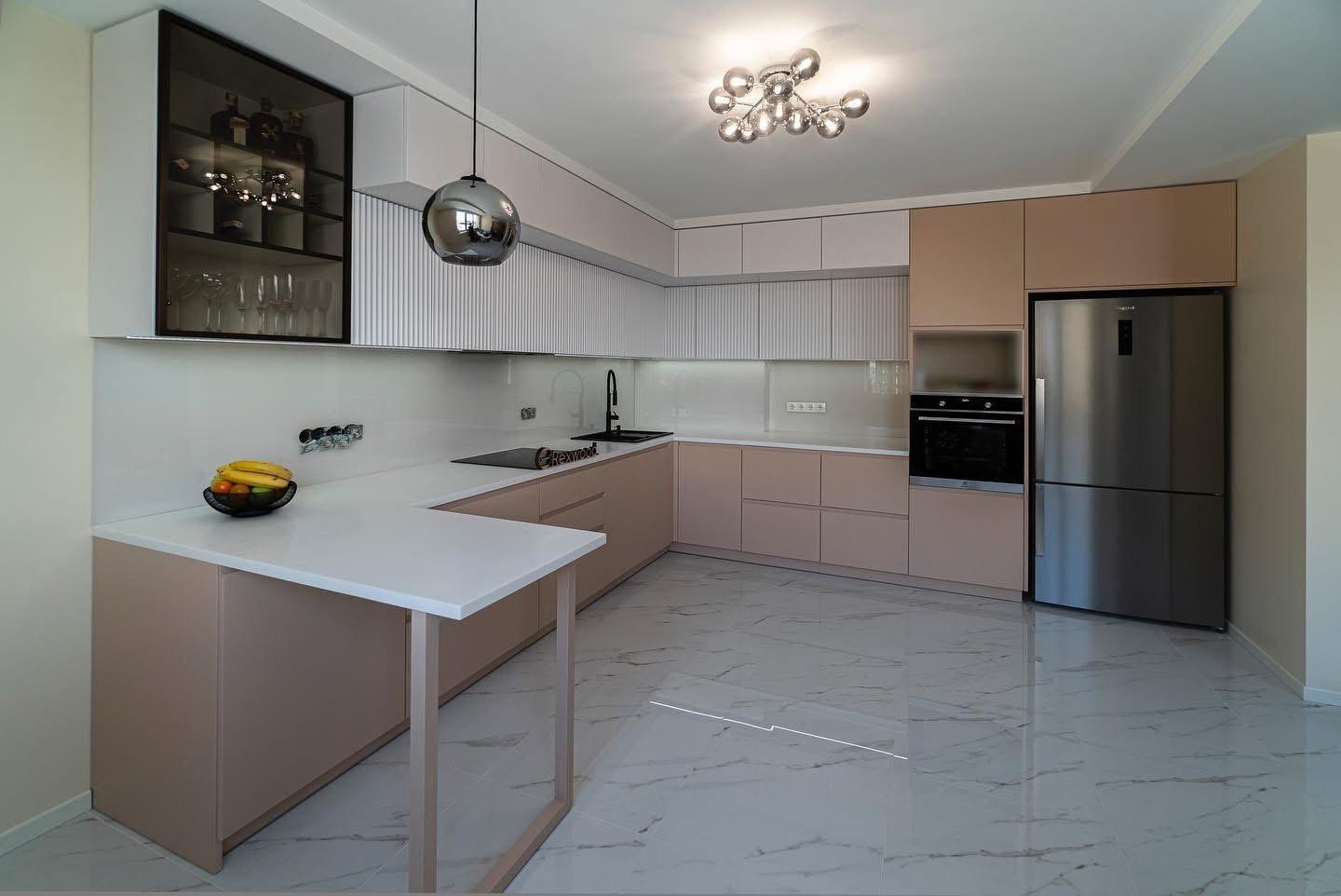 Blush U-Shaped Kitchen — 6