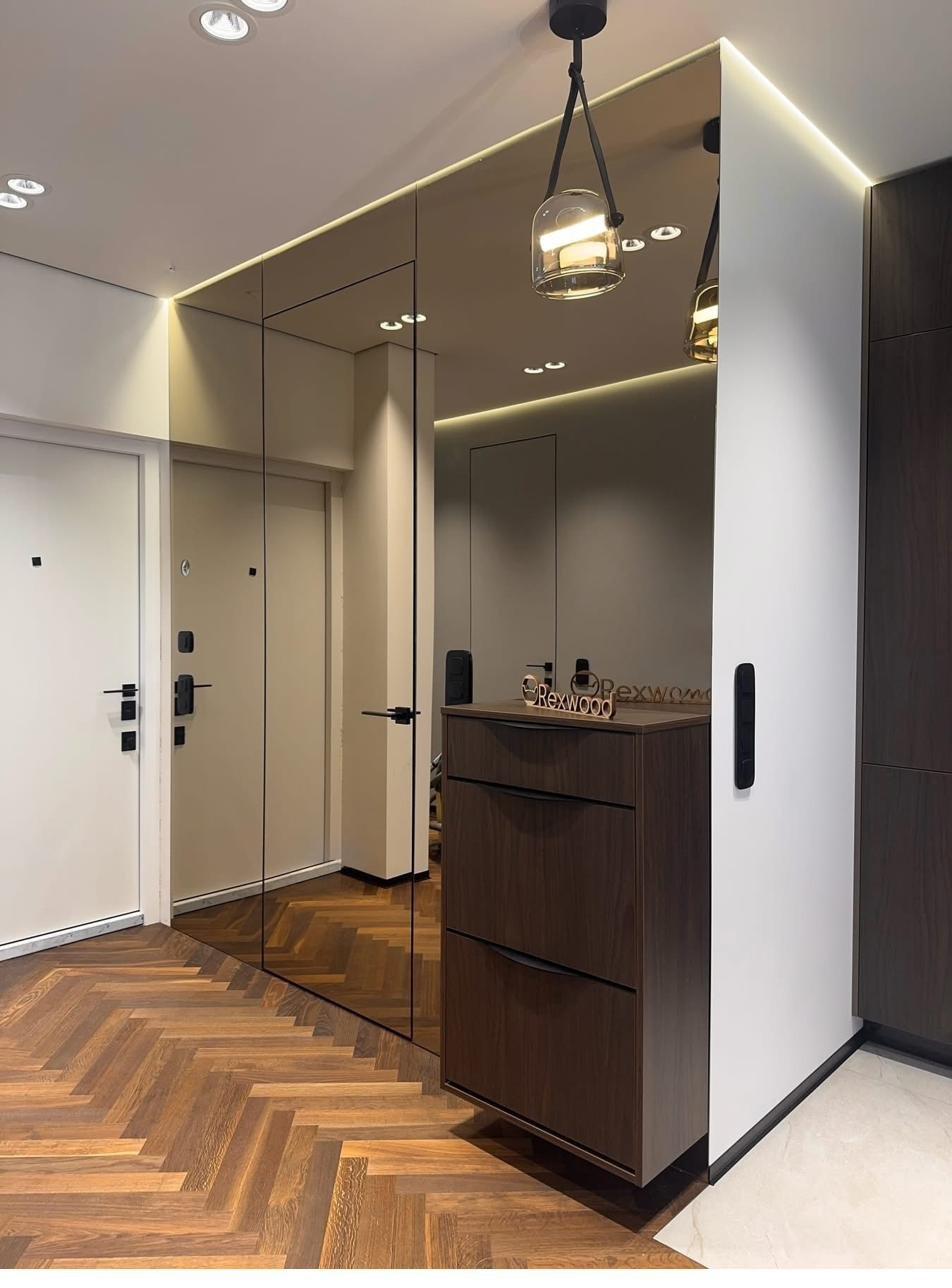 Bronze Mirror Entryway Wardrobe