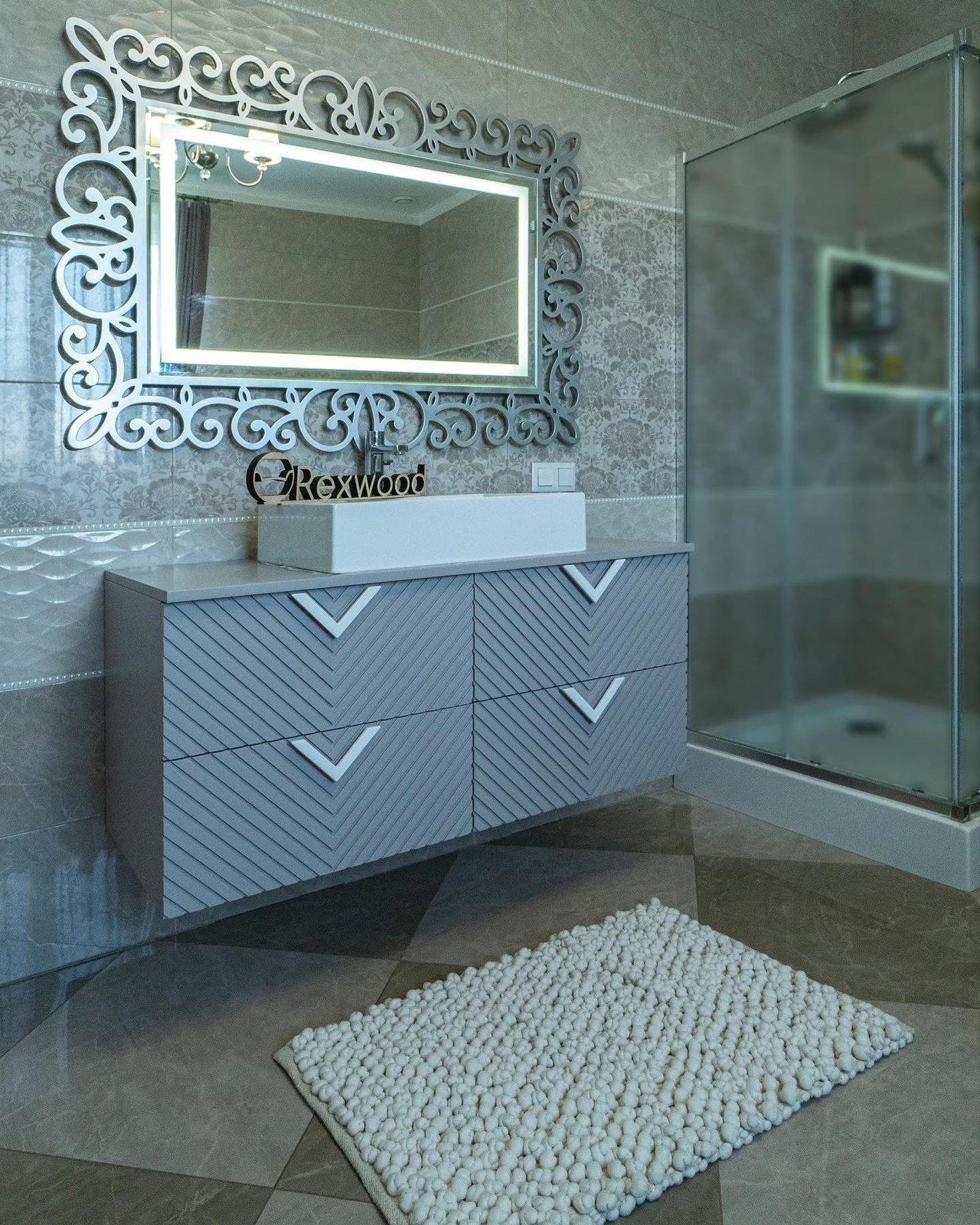 Grey Chevron Vanity Bathroom — 3