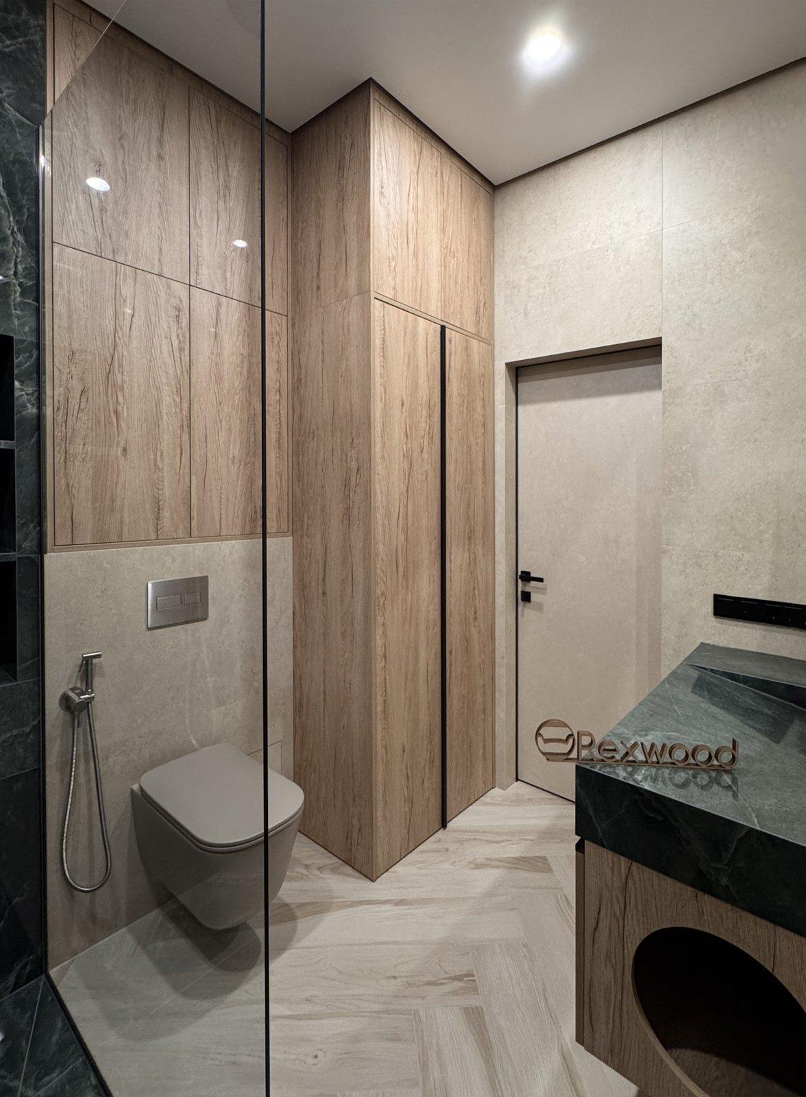 Oak Bathroom with Concealed Laundry & Cat House — 6