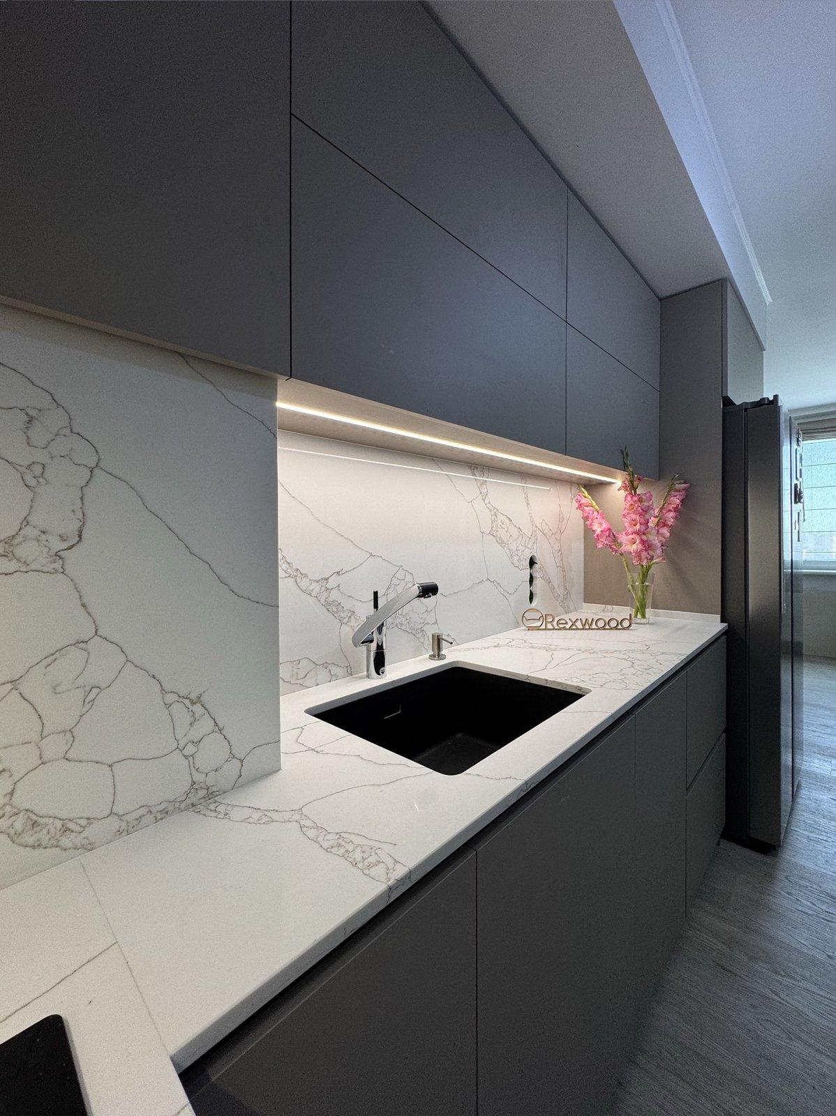 Matte Taupe L-Shaped Kitchen — 4