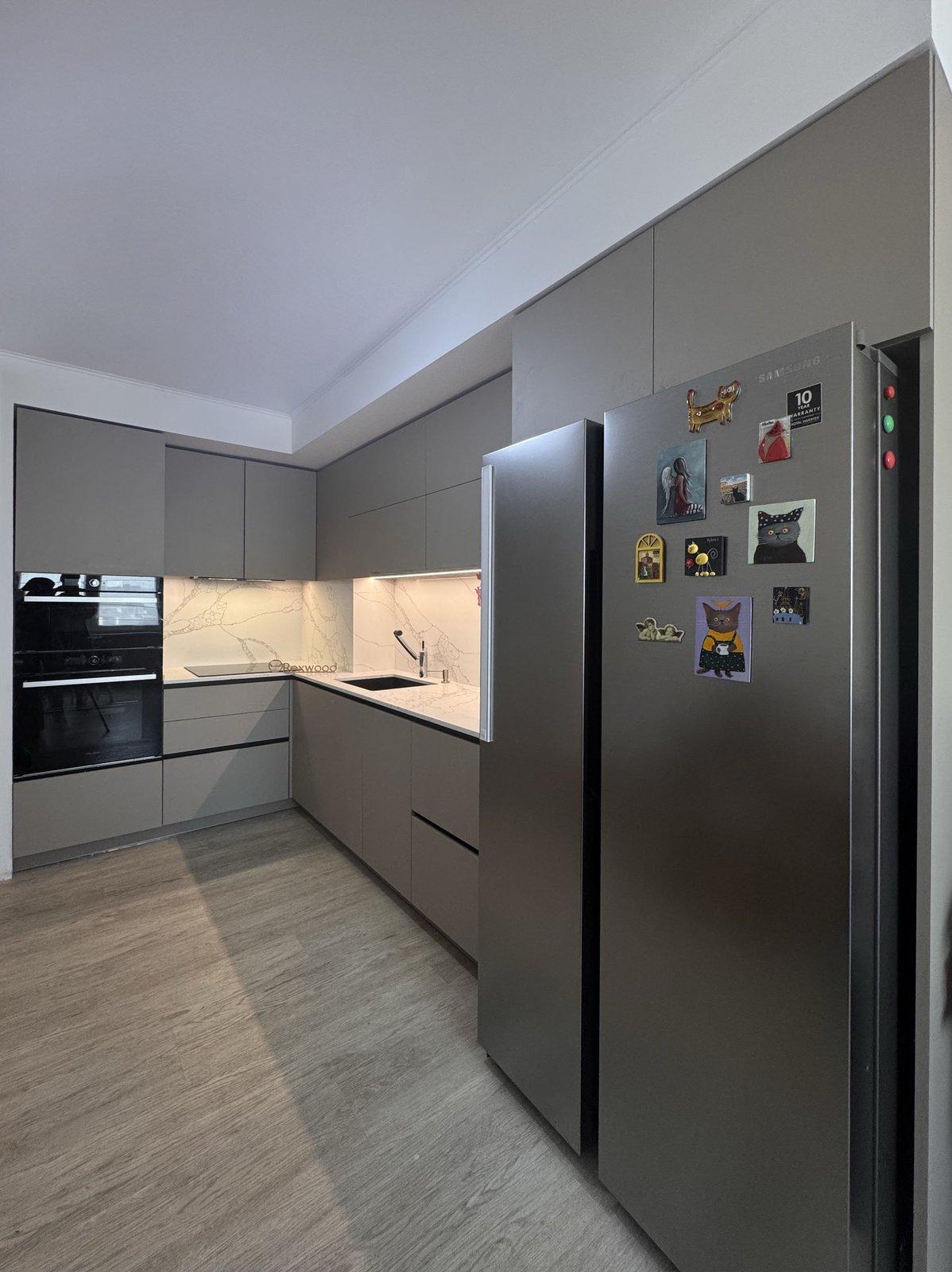 Matte Taupe L-Shaped Kitchen — 5