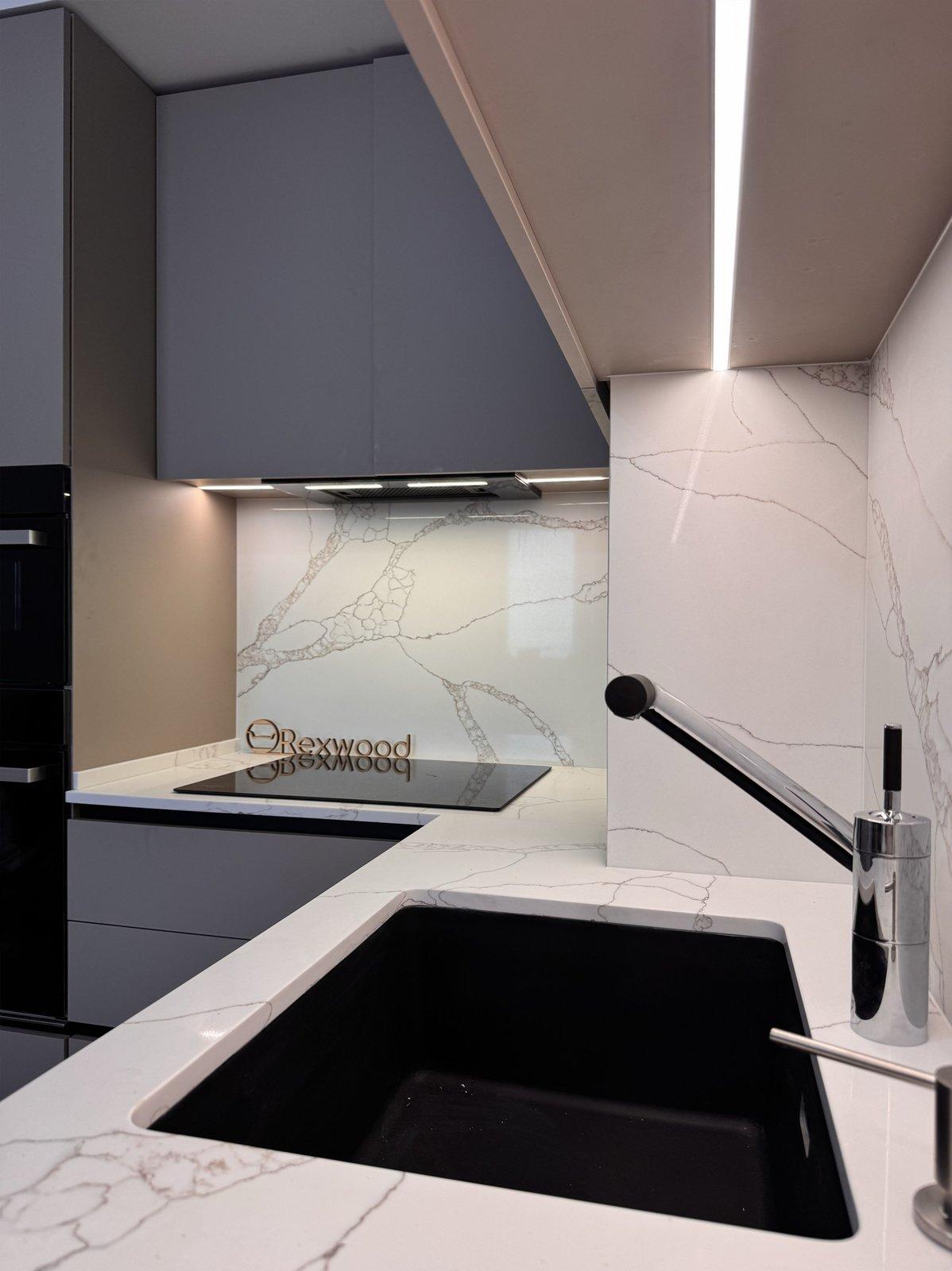 Matte Taupe L-Shaped Kitchen — 6