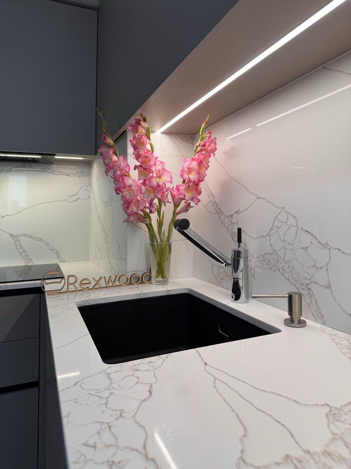 Matte Taupe L-Shaped Kitchen — 8