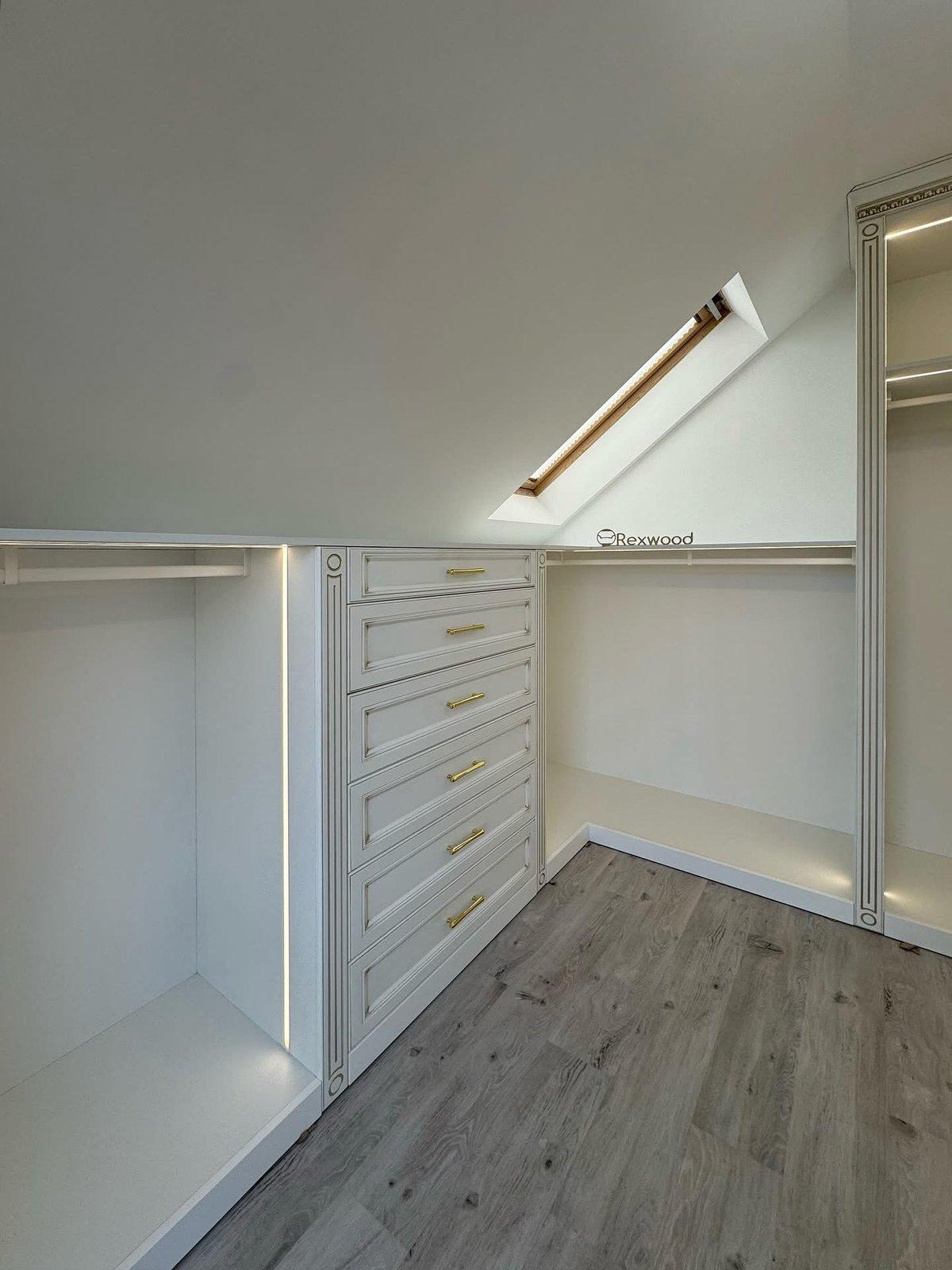 Attic Walk-in Closet with Integrated Lighting — 2