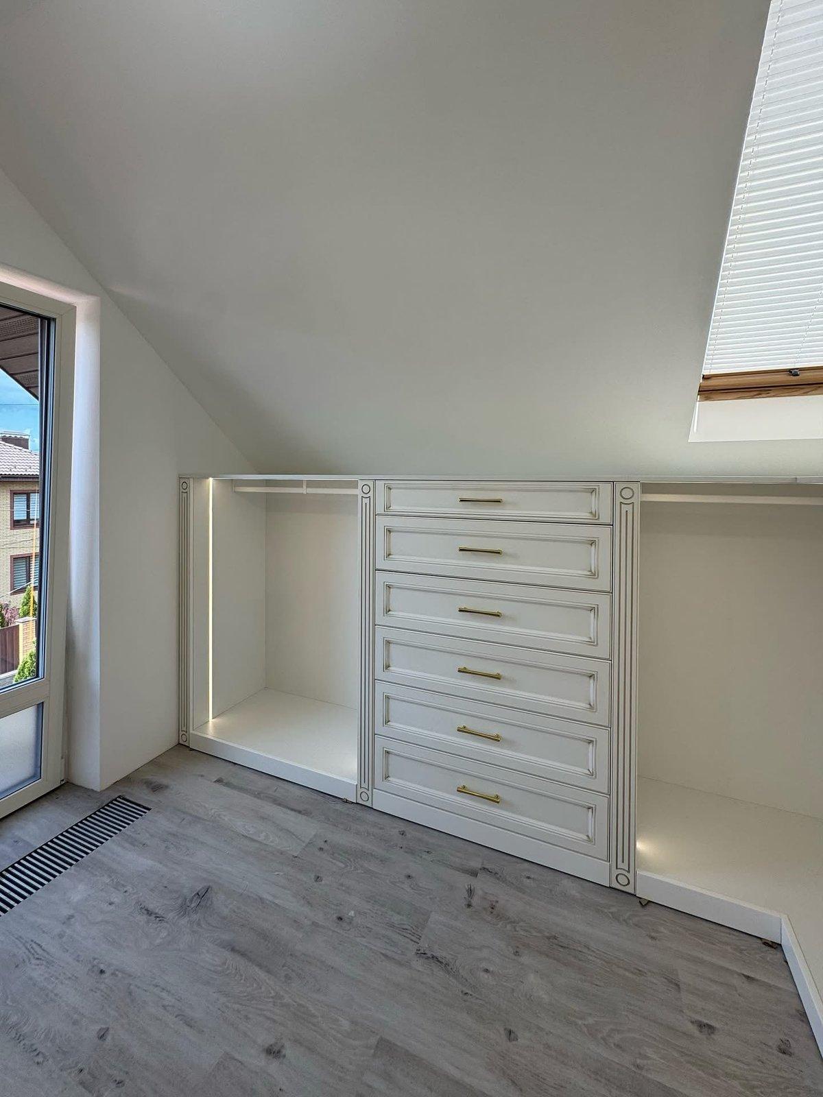 Attic Walk-in Closet with Integrated Lighting — 3