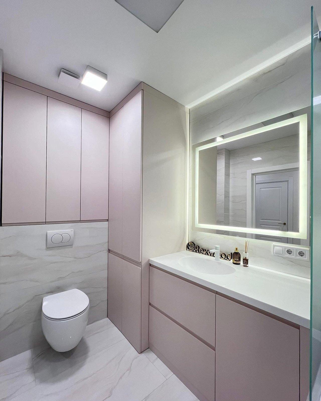 Blush Bathroom with Concealed Laundry & Boiler — 2