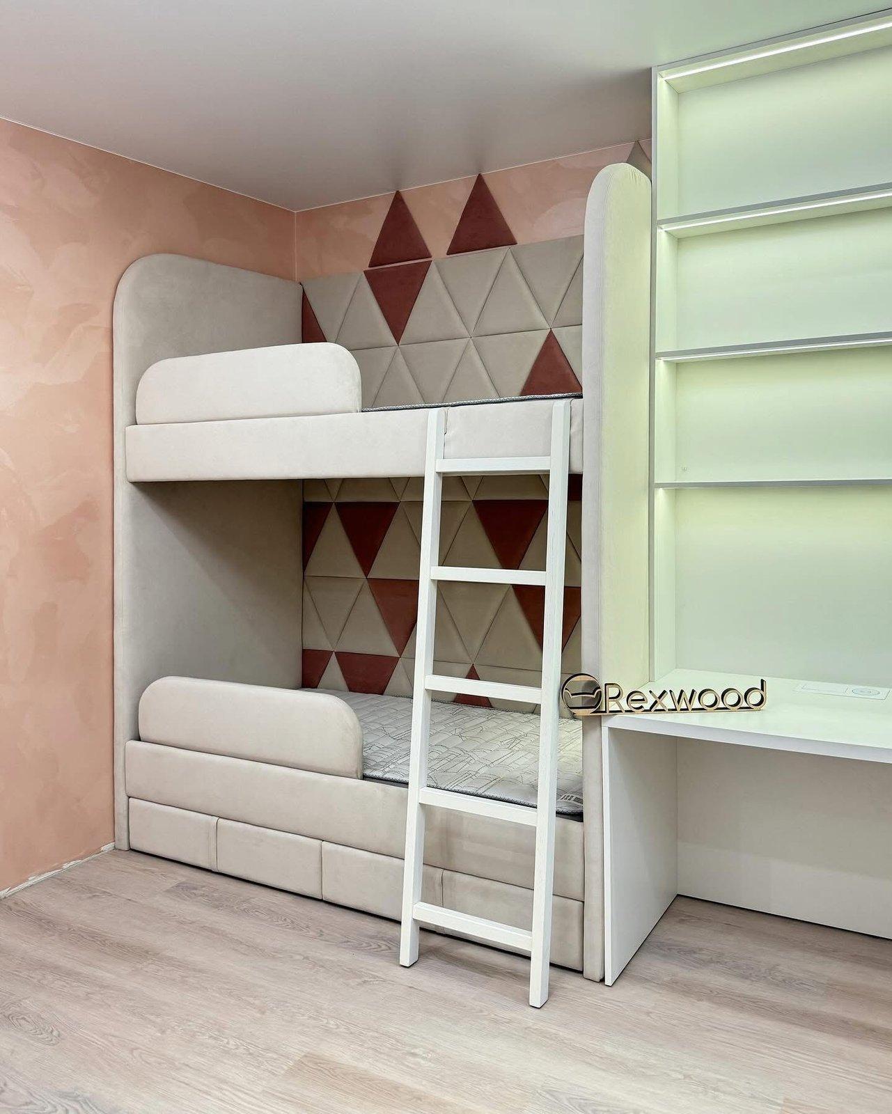 Children's Room with Upholstered Bunk Bed