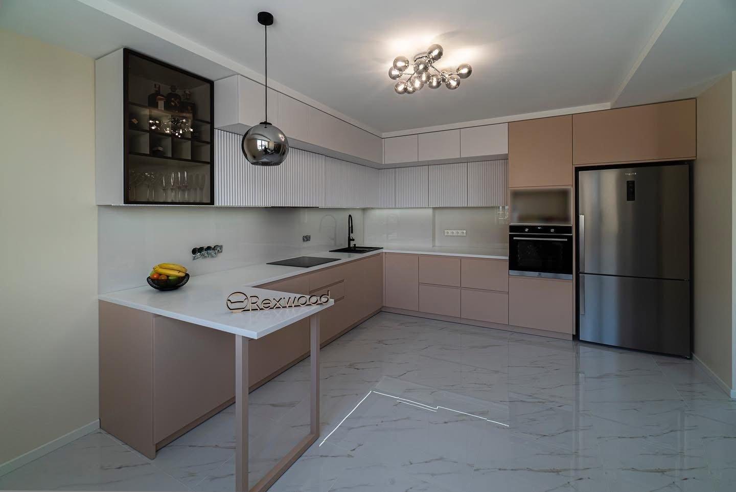 Blush U-Shaped Kitchen