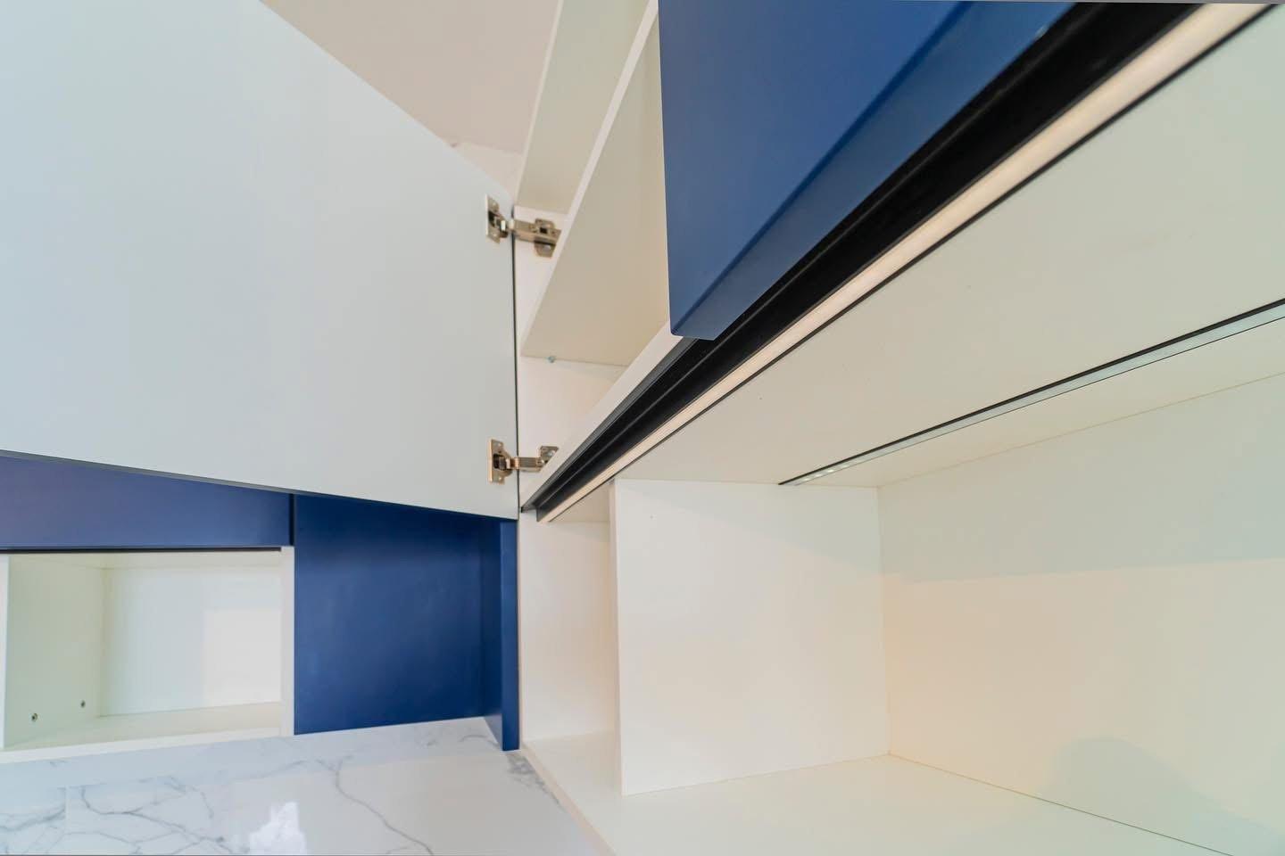 Cobalt & Graphite Kitchen with Fluted Island — 8