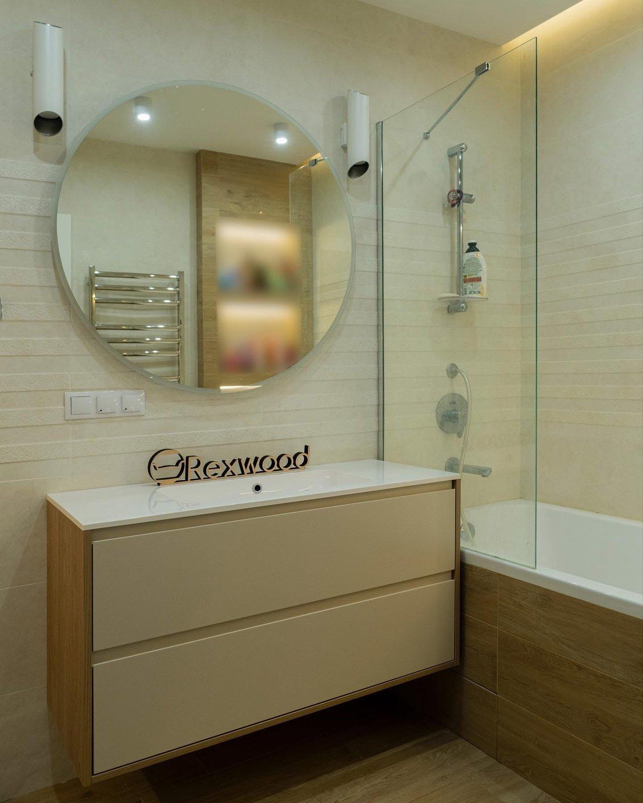 Cream & Oak Bathroom with Concealed Storage
