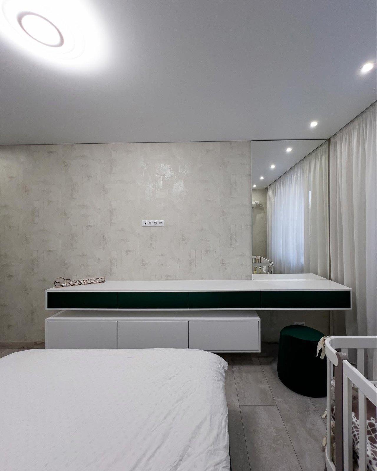 Emerald Velvet Bedroom with Floating Dressing Console — 5