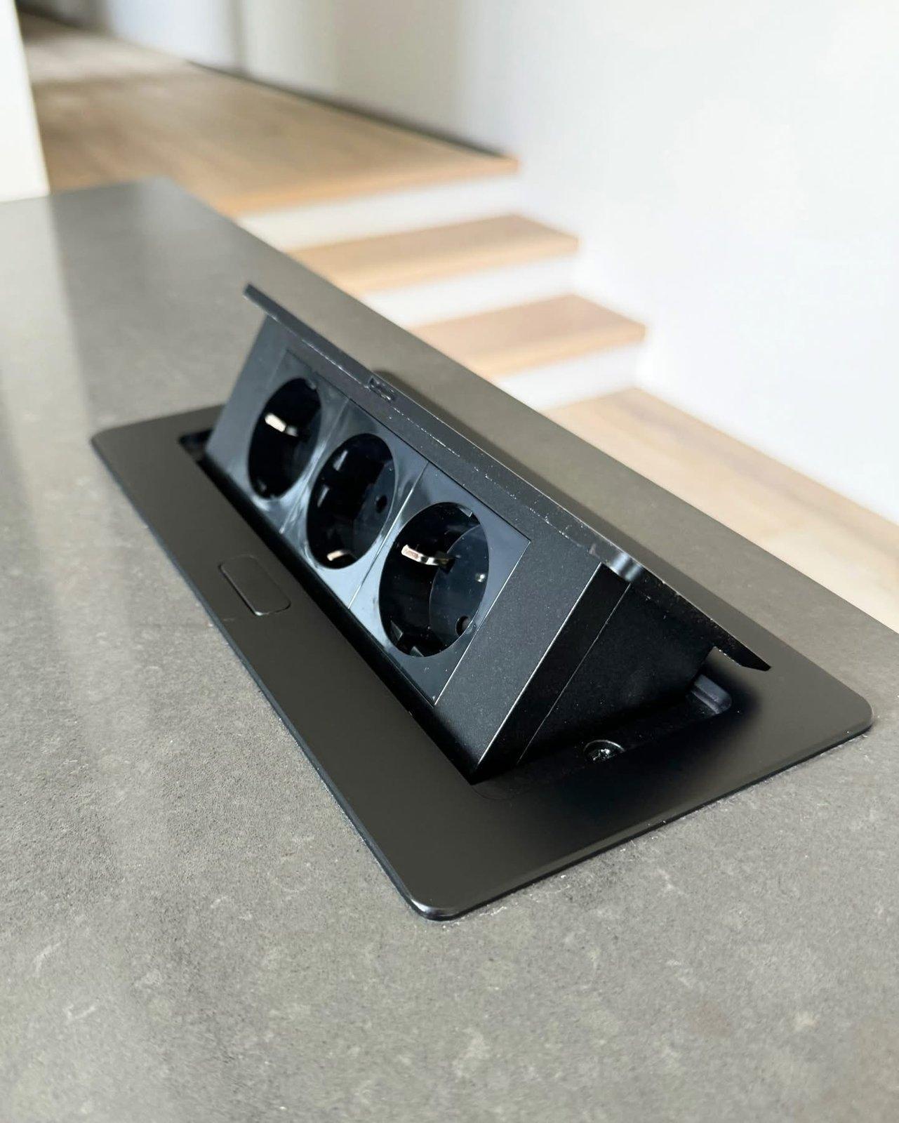 Graphite Kitchen in a Double-Height Space — 8