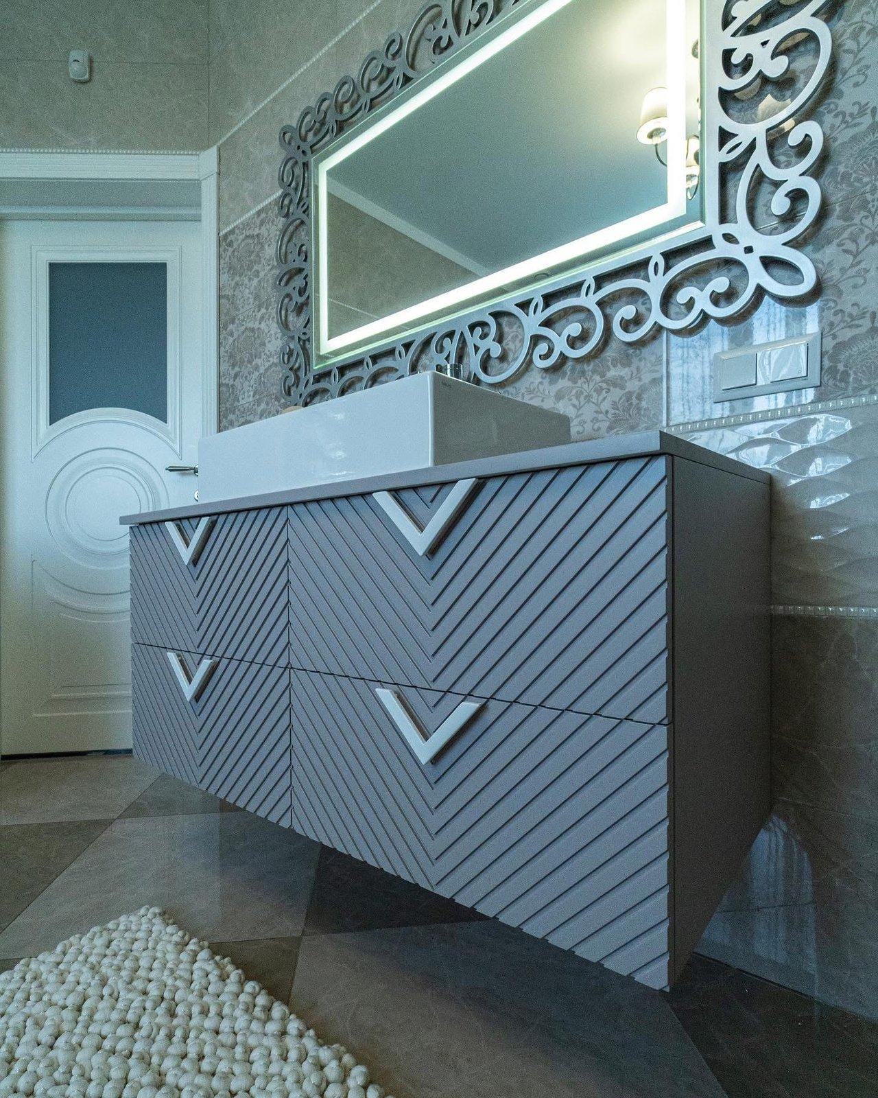 Grey Chevron Vanity Bathroom — 6