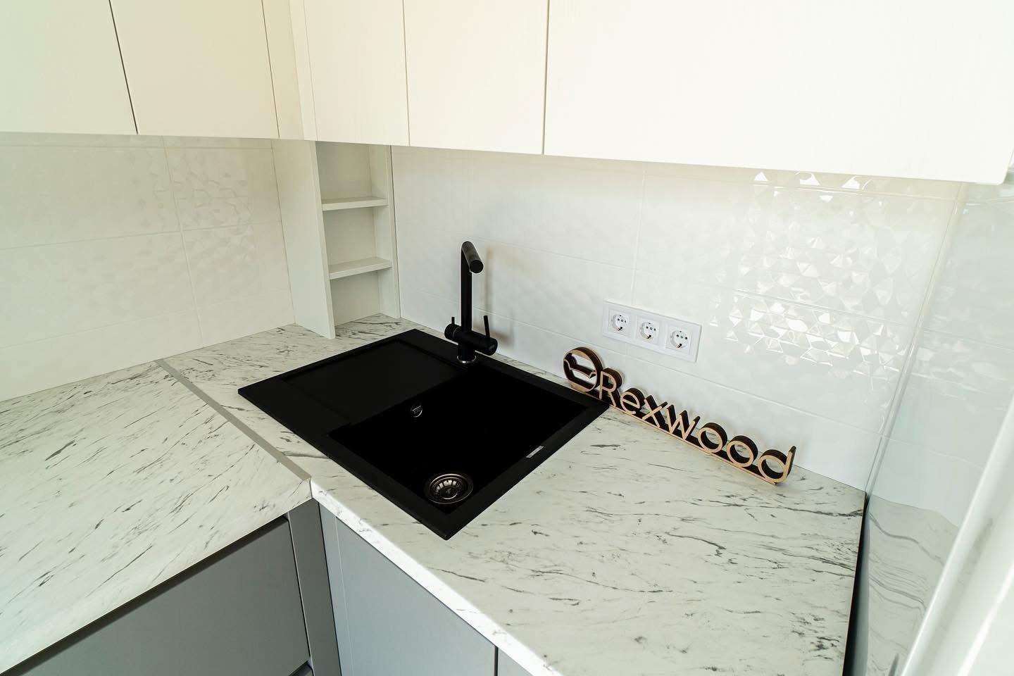 Grey & Cream Two-Tier L-Shaped Kitchen — 5