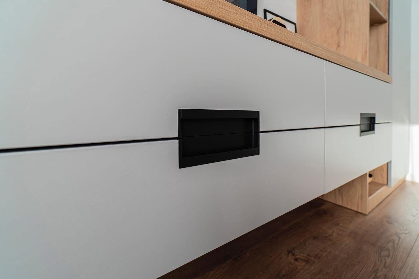 Oak & Grey Bedroom Media Desk with Open Shelving & Tall Wardrobe — 3