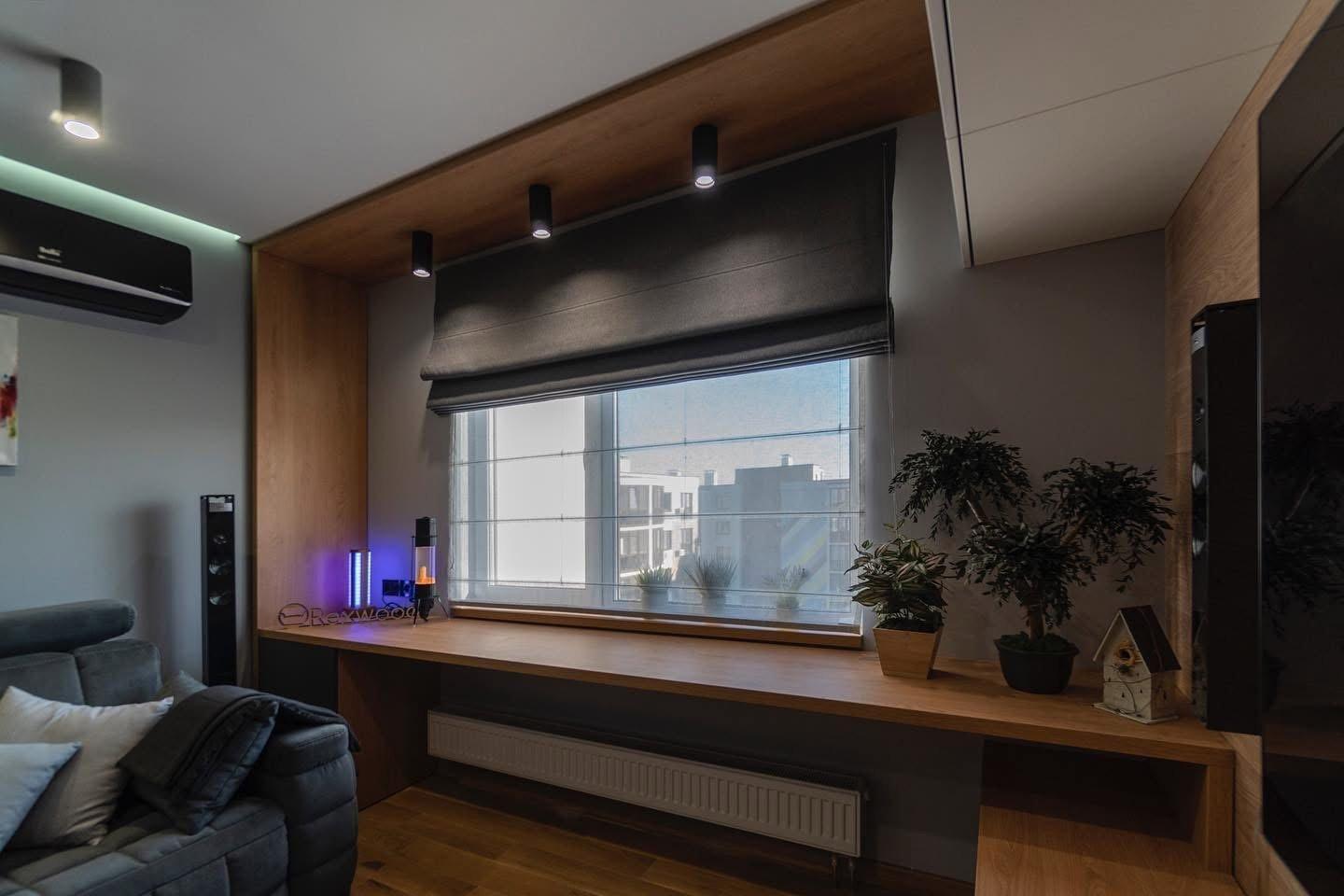 Oak Media Wall with Window Desk — 3