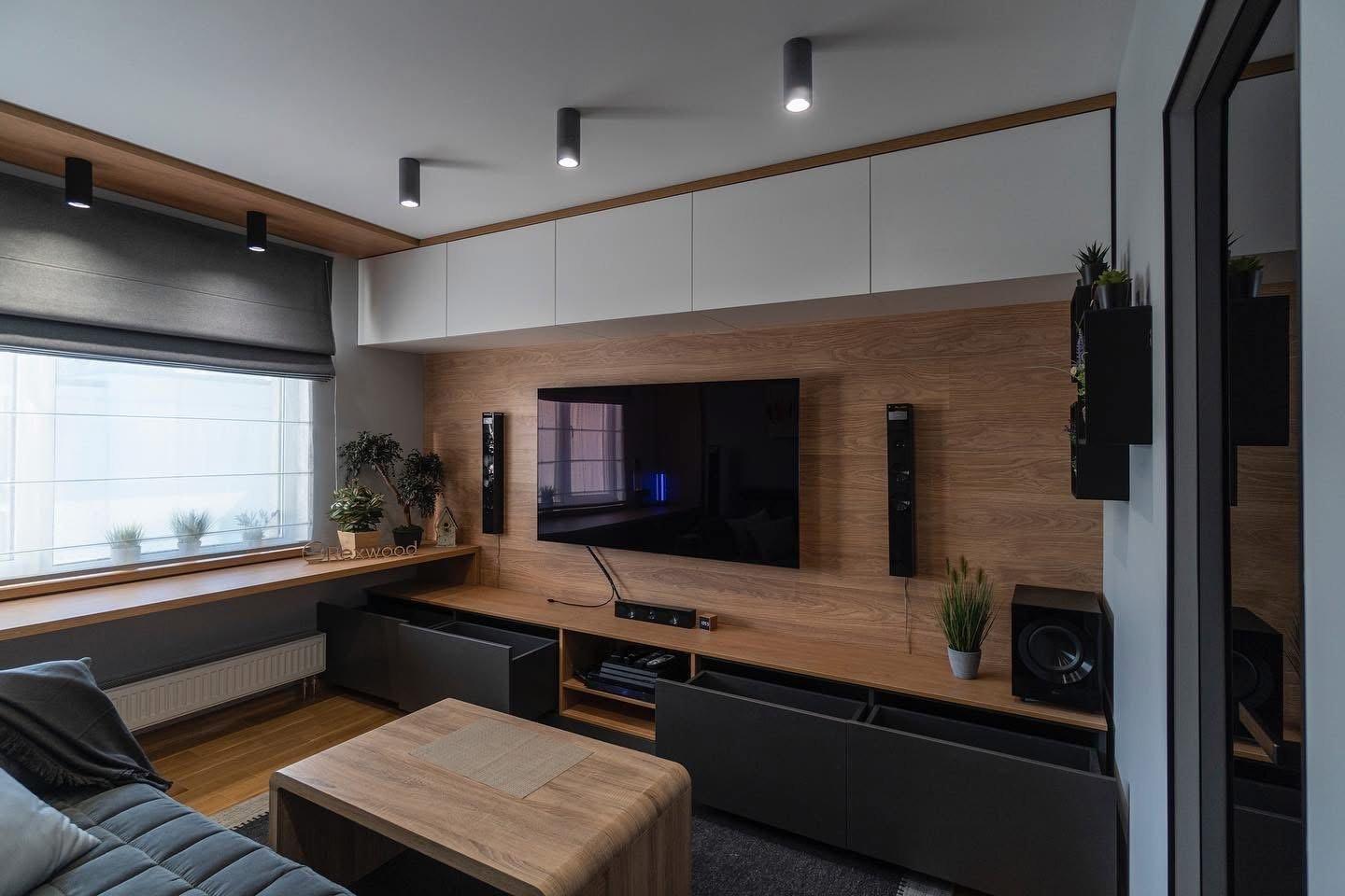 Oak Media Wall with Window Desk — 7