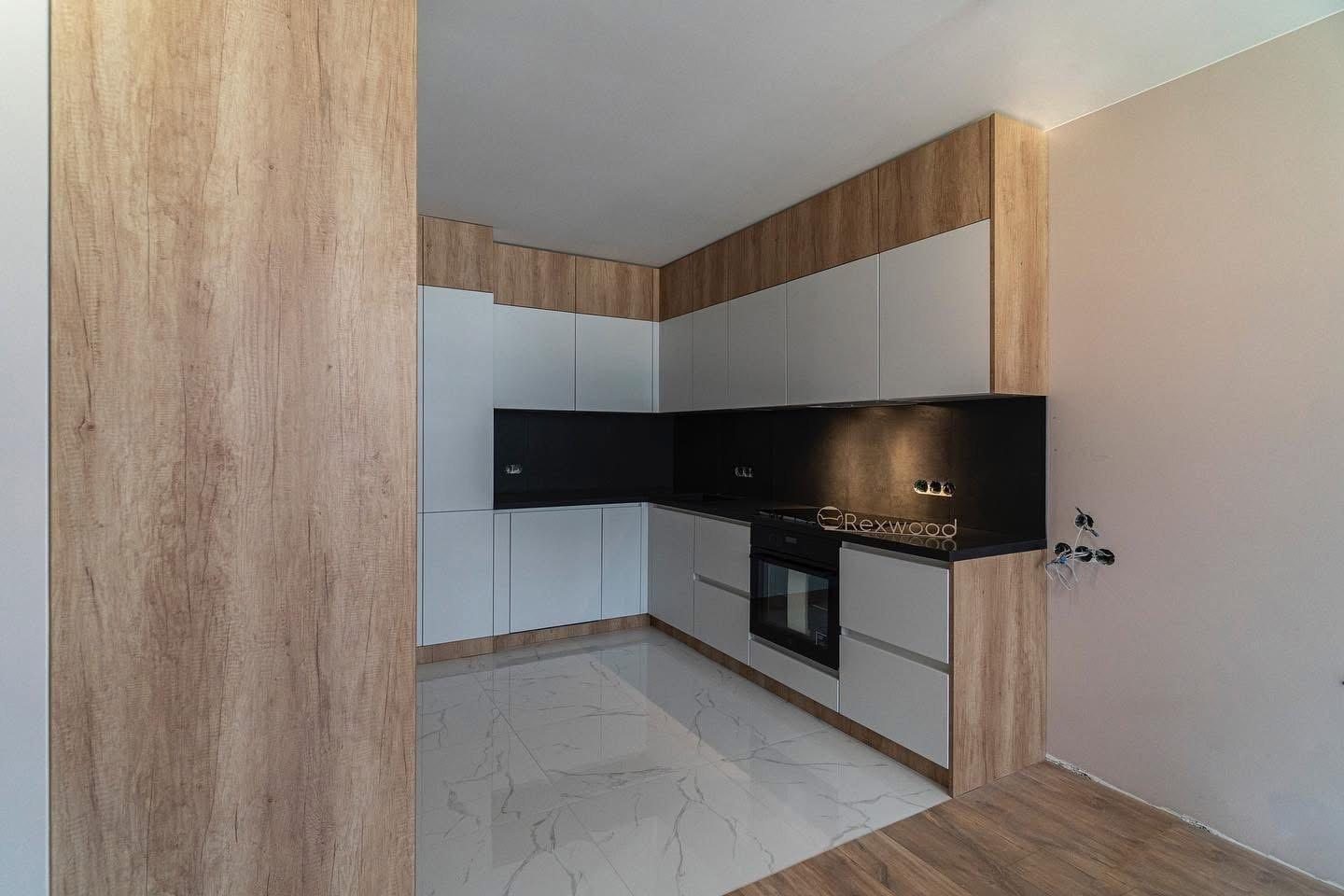 Oak & White Kitchen with Full-Height Oak Wall — 6