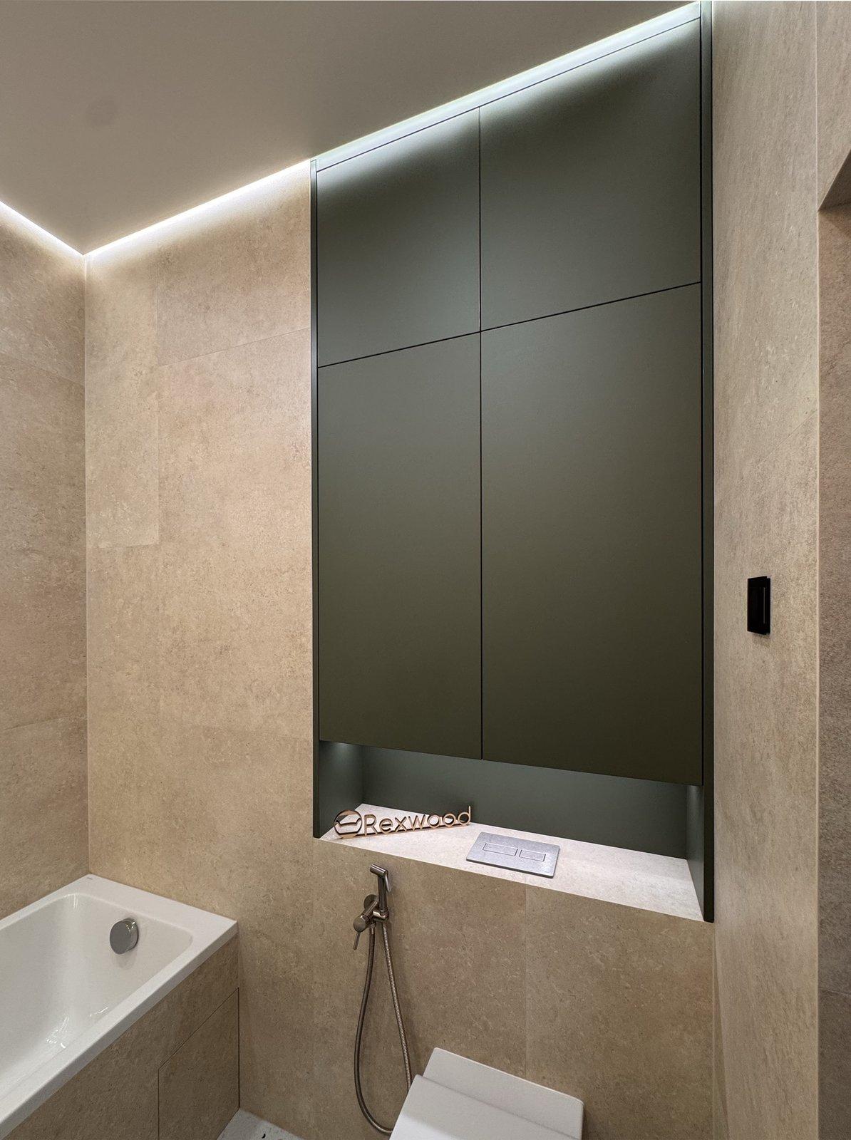 Olive Bathroom with Double Vanity — 2