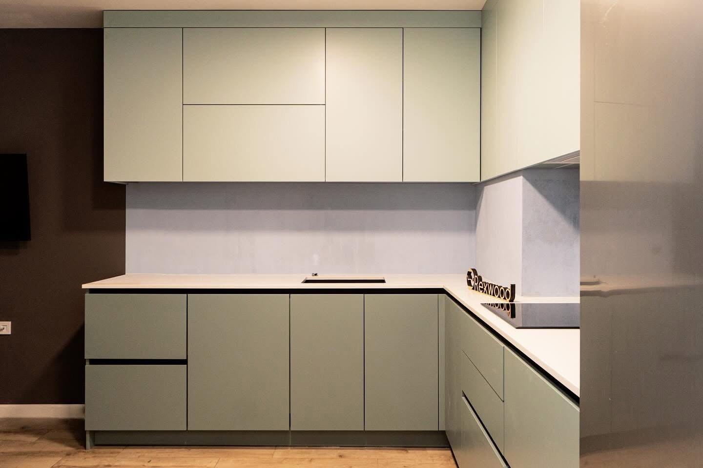 Two-Tone Sage Handleless Kitchen — 3