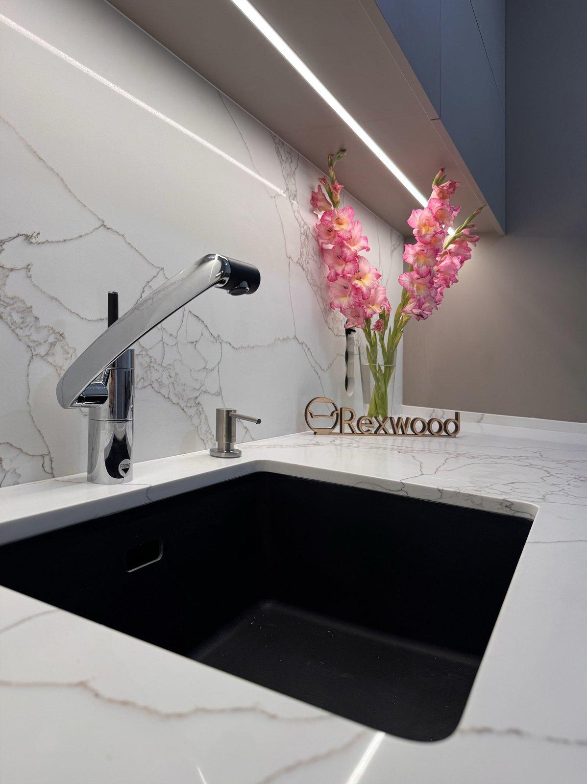 Matte Taupe L-Shaped Kitchen — 9