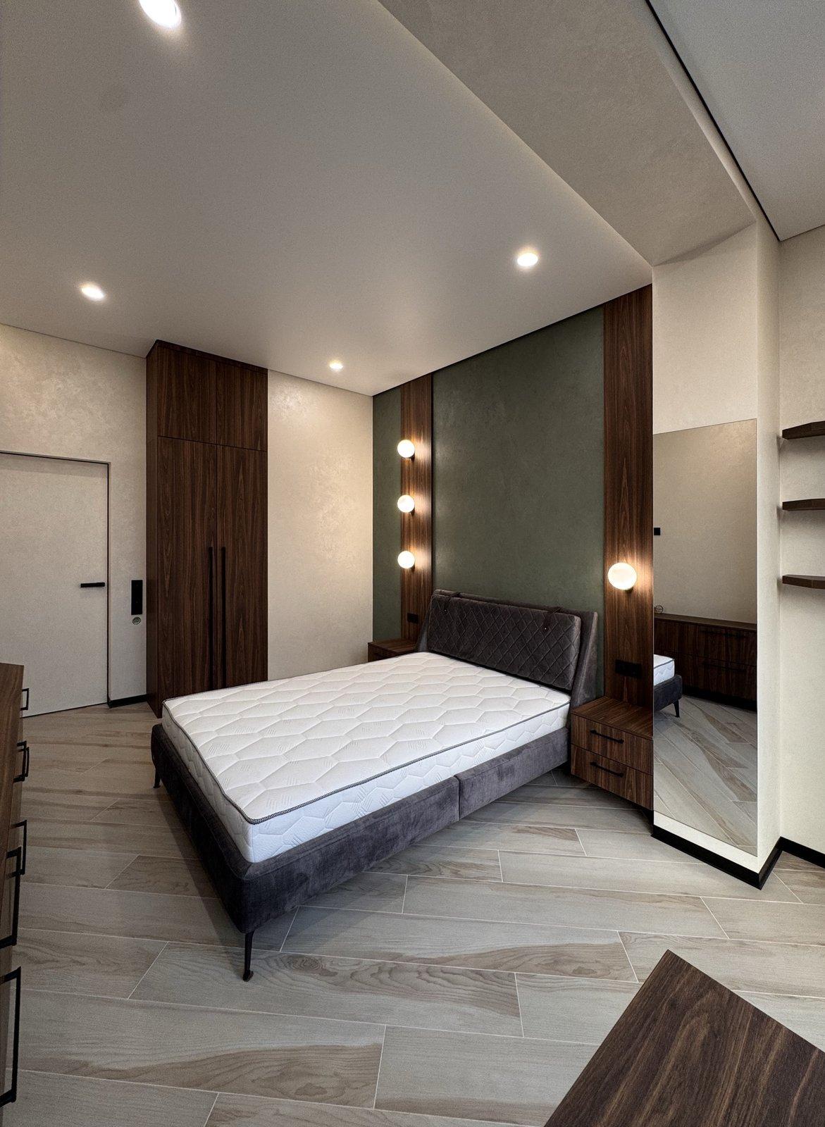 Walnut Bedroom with Green Accent Wall — 2