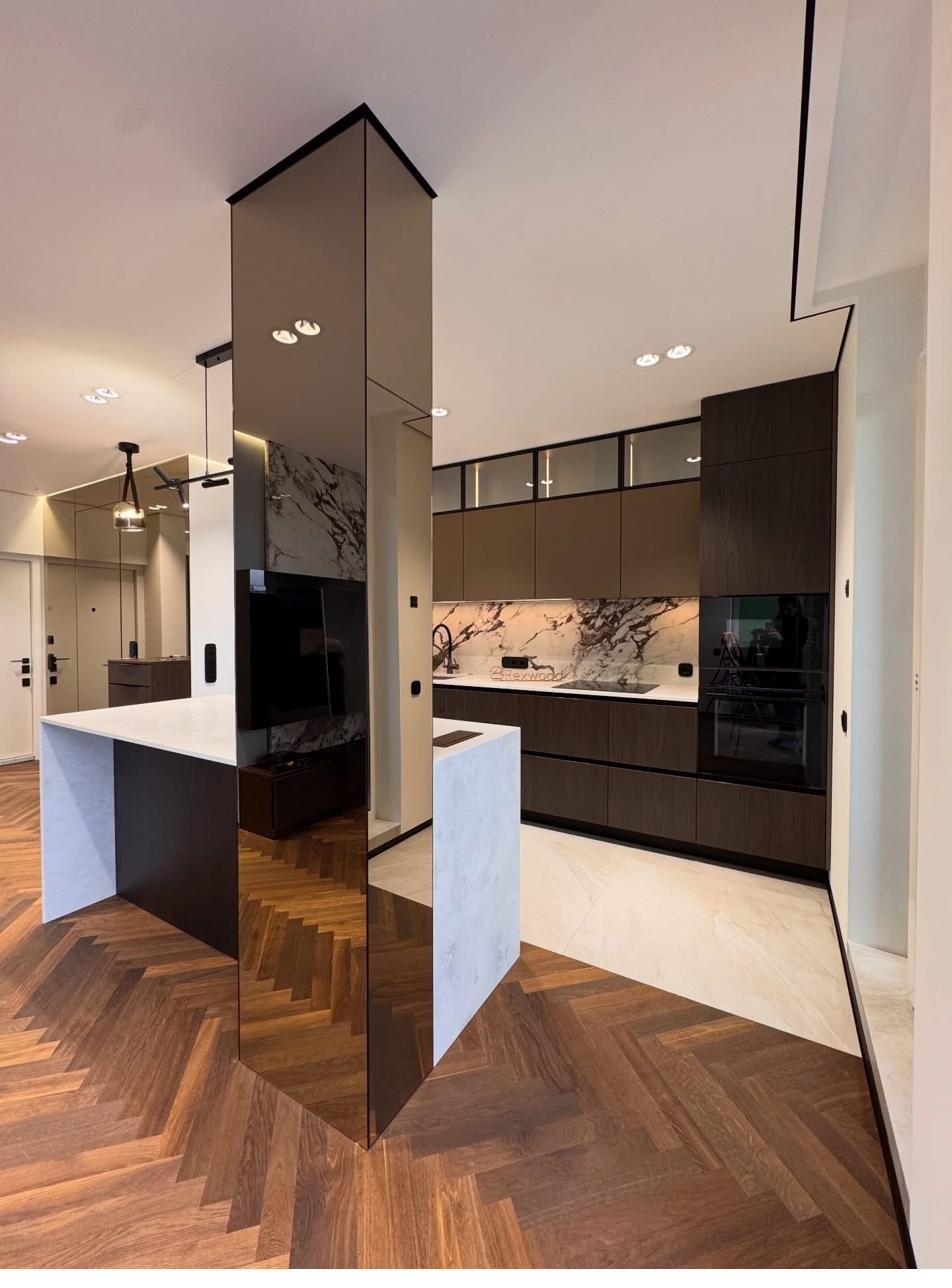 Walnut & Marble Kitchen
