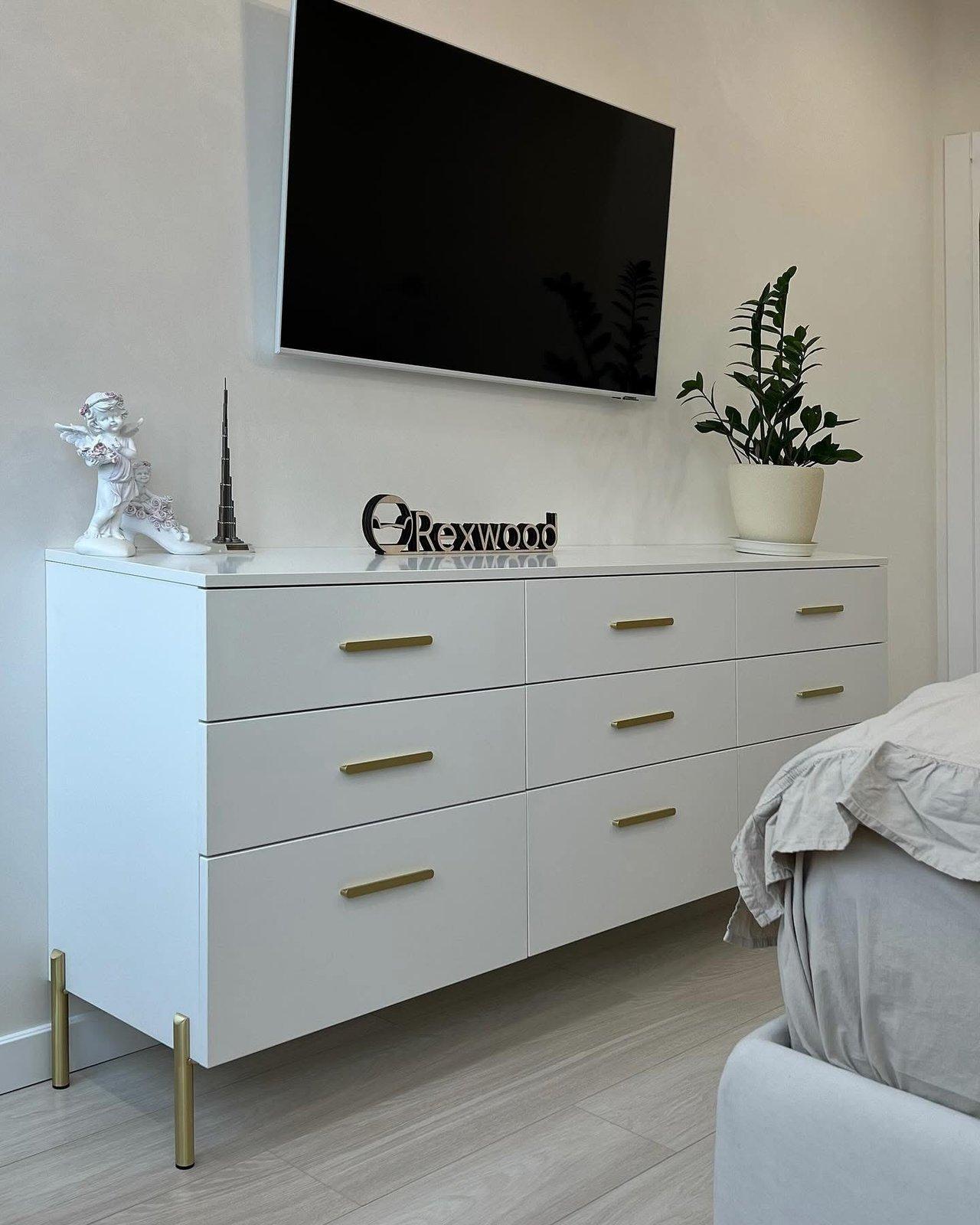 White Chest of Drawers & Floating Bedside Table