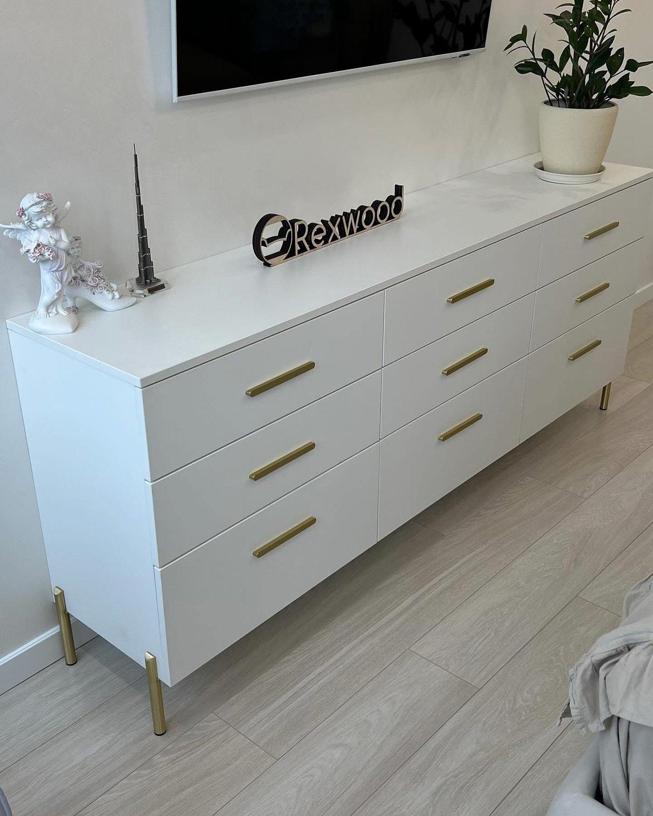 White Chest of Drawers & Floating Bedside Table — 2