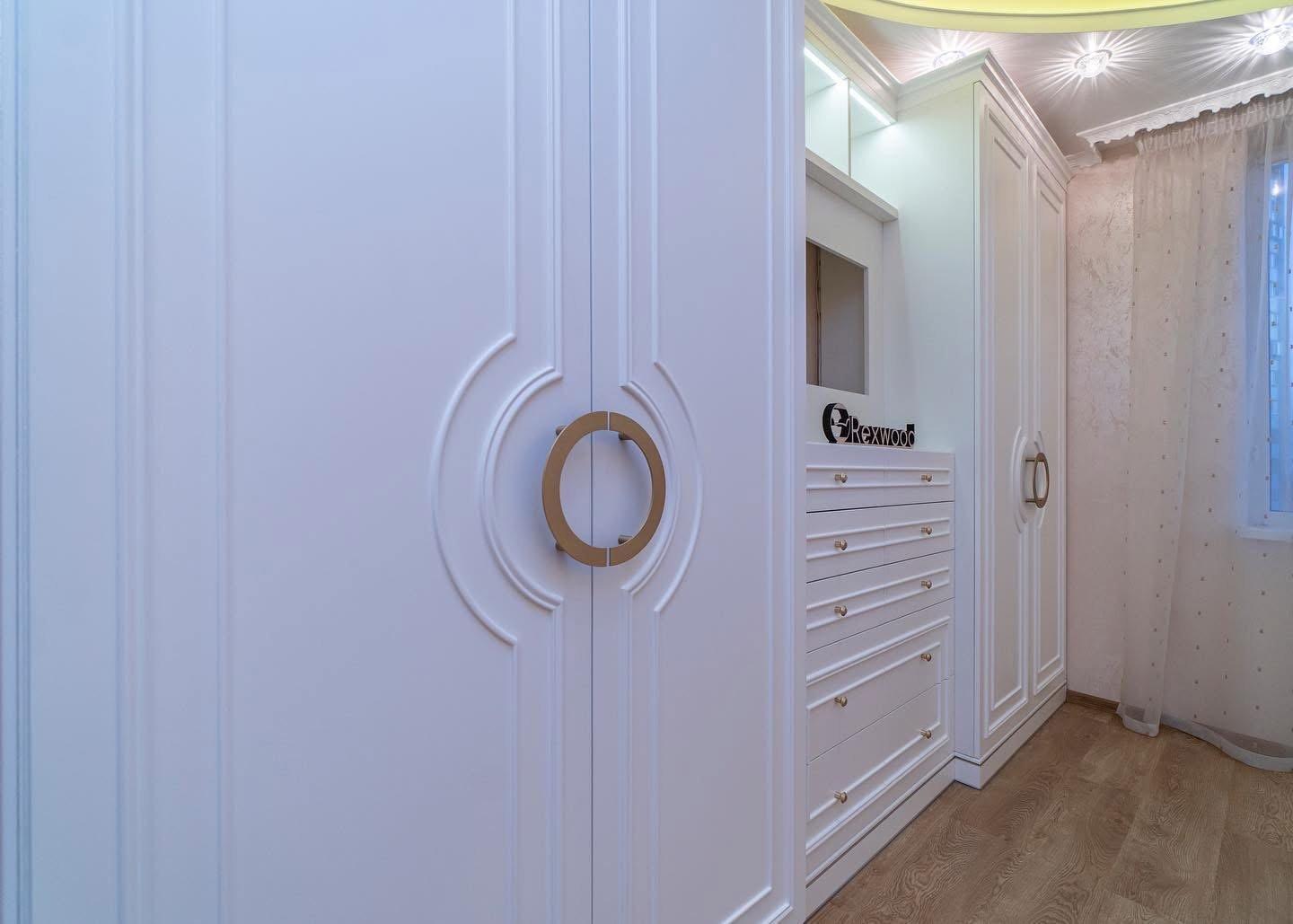 Classic White Children's Room with Ring-Handle Wardrobes & Desk — 2
