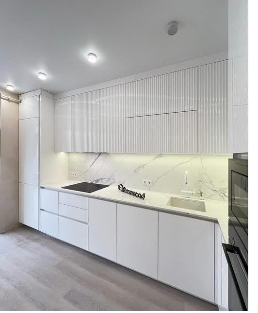White Fluted Kitchen
